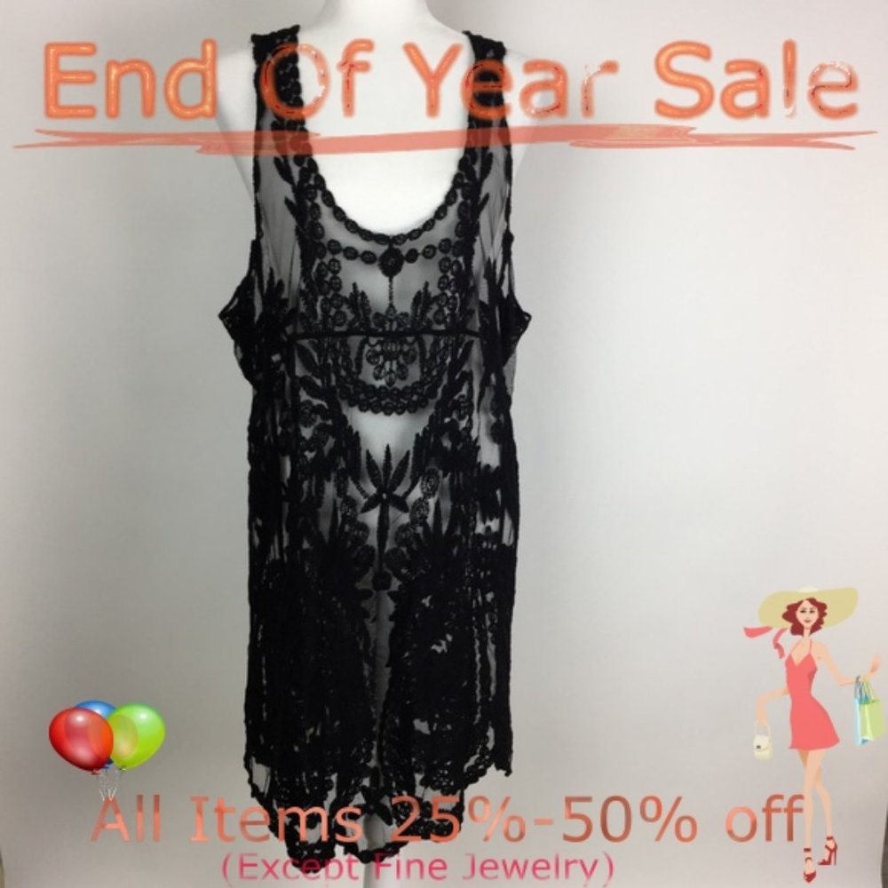 Simply Couture Black Sheer Dress Size L